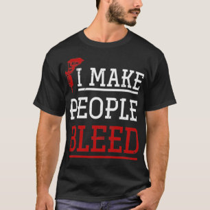 Camiseta Tatuagem Design Vintage I Make Pessoas Bleed Ink
