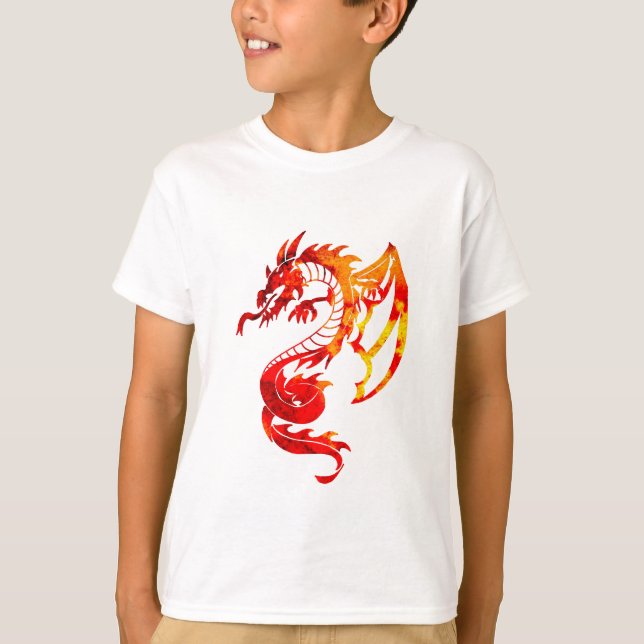 Camiseta Tatuagem do Dragão de Fogo Vermelho (Frente)
