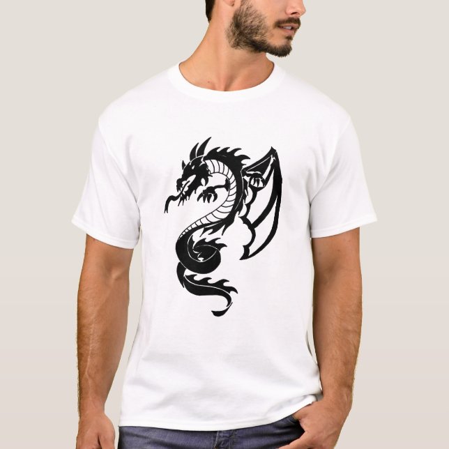 Camiseta Tatuagem do Dragão Tribal (Frente)