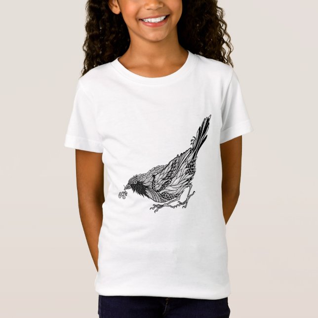 Camiseta Tatuagem do pássaro (Frente)
