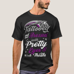 Camiseta Tatuagem E Asexual Com Olhos Bonito E Espessura