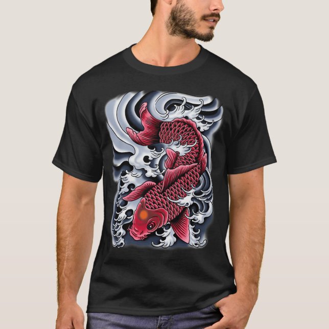 Camiseta Tatuagem Koi Vermelho (Frente)