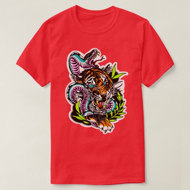 Camiseta Tatuagem Neo Tritonal Tiger Cobra (Frente do Design)