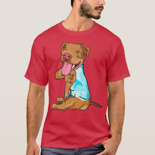 Camiseta Tatuagem Pitbull, Cachorro É Amor Sorriso Pitbull,