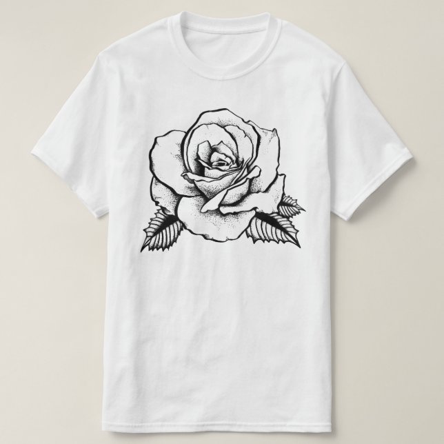 Camiseta tatuagem rosa (Frente do Design)