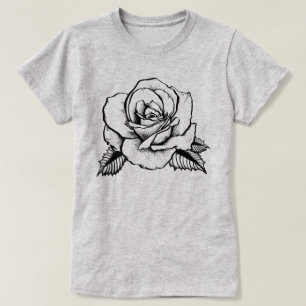 Camiseta tatuagem rosa
