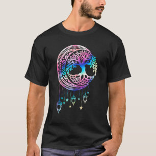 Camiseta Tatuagem S da Árvore da Vida do Chakra da Lua do M