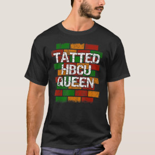 Camiseta Tatuagem Tatuada HBCU Queen Student ou Formando
