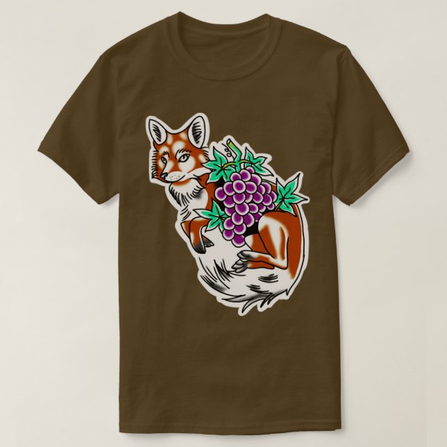 Camiseta Tatuagem tradicional da uva-raposa (Frente do Design)