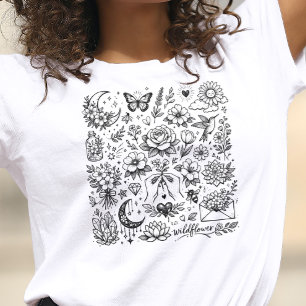 Camiseta Tatuagens de Mistura Floral