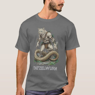 Camiseta Tatzelwurm Alpine Dragon Art - Mythic Cat Serpent
