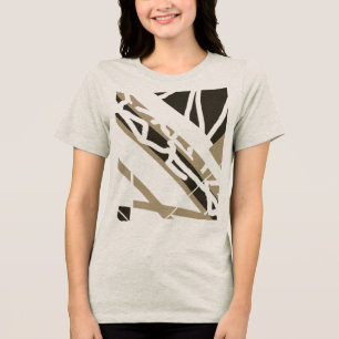 Camiseta Taupe Dark Diagonal Shapes Abstrato MCM