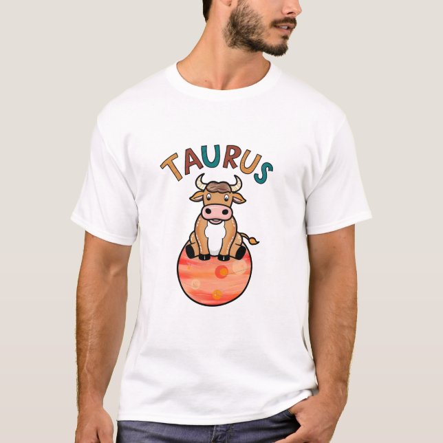 Camiseta Taurus, a constelação de boneca Bull zodiac (Frente)