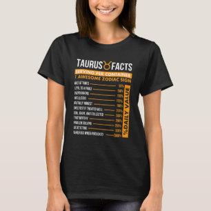 Camiseta Taurus Facts Zodiac Sinal Astrologico Símbolo Horo