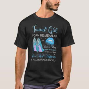 Camiseta Taurus Girl Birthday High Heels Dripping Lips Butt