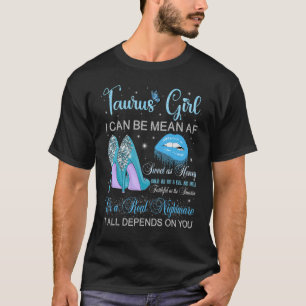 Camiseta Taurus Girl Birthday High Heels Lançando Lábios Bu