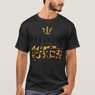 Camiseta Taurus Queen Leopard Cheetah Pattern Astrology Bi