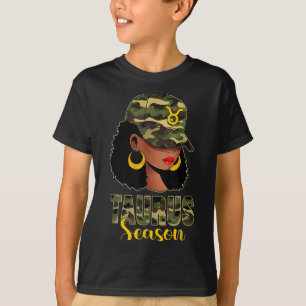 Camiseta Taurus Season African American Black Woman Boné Zo