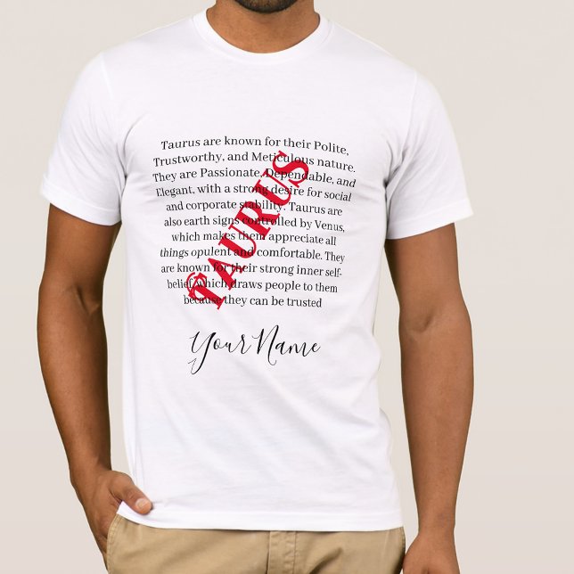 Camiseta Taurus Traits e Sinal Zodiac (Criador carregado)