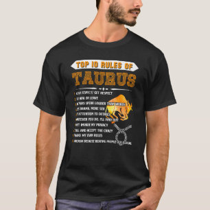 Camiseta Taurus Zodiac Aniversário 10 Principais Regras De