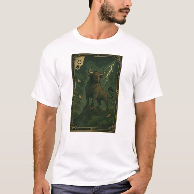 Camiseta Taurus Zodiac Art – The Storm Bull (Frente)