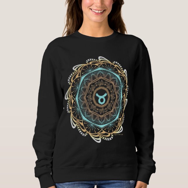 Camiseta Taurus Zodiac Mandala (Frente)