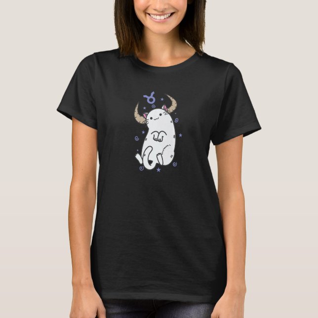Camiseta Taurus Zodiac Sign as a Cat Horoscope (Frente)