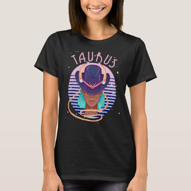 Camiseta Taurus Zodiac - Sinal de Horoscópio Aniversário Ta (Frente)