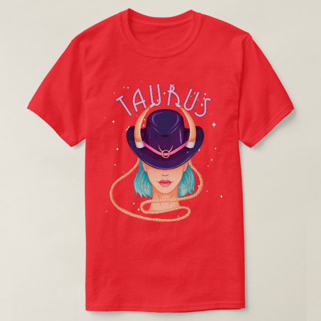Camiseta Taurus Zodiac - Sinal de Horoscópio Aniversário Ta (Frente do Design)