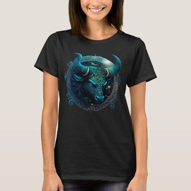 Camiseta Taurus Zodiac - Sinal de Horoscópio Taurus Astrolo (Frente)