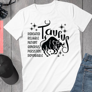 Camiseta Taurus Zodiac - Sinal Horoscópio Traços de Persona
