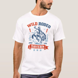 Camiseta Taverna Wild Rodeo – Arte de Cowboy Western Vintag