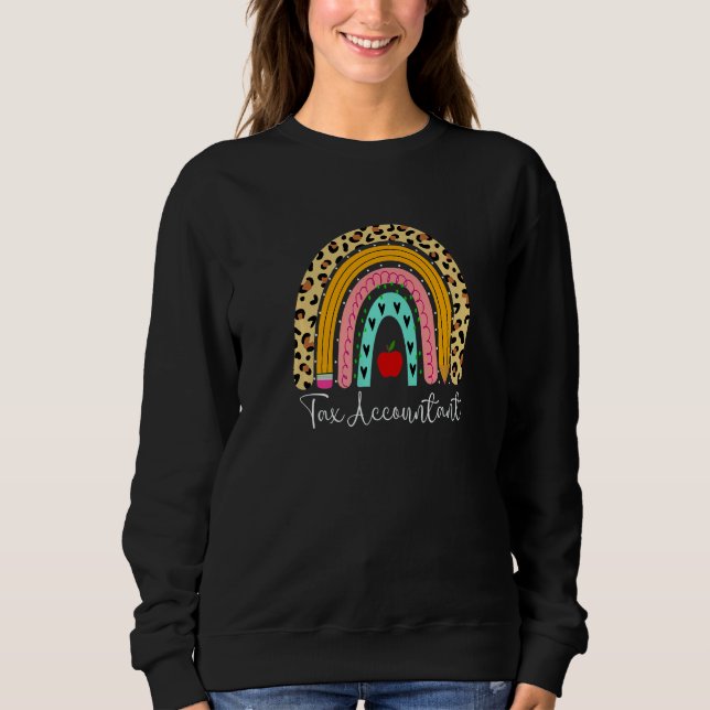 Camiseta Tax Accountant Leopard Rainbow Accounting Back To  (Frente)