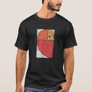 Camiseta Taxa de Ouro de Sequência Fibonacci Vintage Dis Es