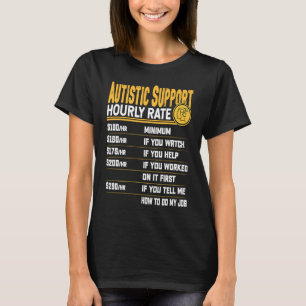 Camiseta Taxa Horária de Apoio Autista Conscientização do