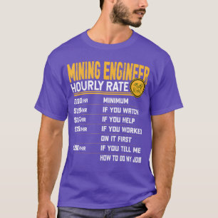 Camiseta Taxa horária de engenheiro de minas engraçado enge