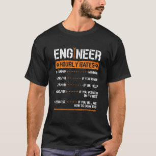 Camiseta Taxa horária de engenheiro Engenharia Mecânica