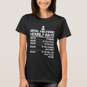Camiseta Taxa horária de mecânico diesel presente para home