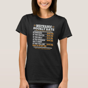 Camiseta Taxa horária de mecânico Mecânico Homens
