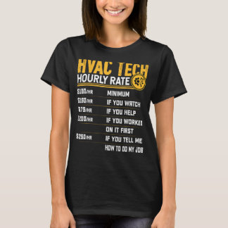 Camiseta Taxa horária de tecnologia HVAC - Técnico engraçad