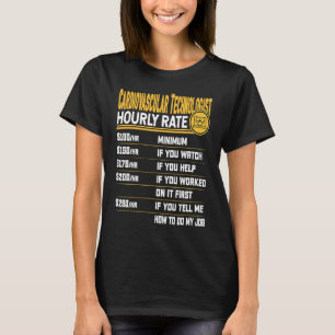 Camiseta Taxa Horária de Tecnólogo Cardiovascular Lab Cat