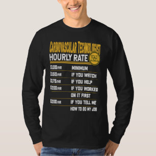 Camiseta Taxa Horária de Tecnólogo Cardiovascular Lab de Ca