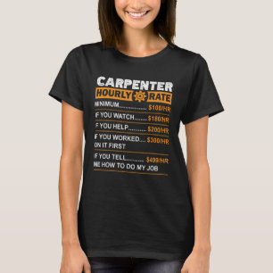 Camiseta Taxa horária do carpinteiro Taxas de trabalho sarc