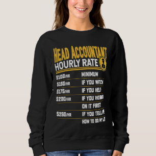 Camiseta Taxa horária do contador chefe sênior contador che
