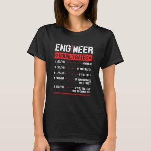 Camiseta Taxa horária do engenheiro Engenharia Mecânica 1
