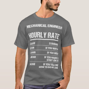 Camiseta Taxa Horária do Engenheiro Mecânico Gif Aniversári