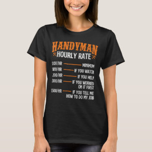 Camiseta Taxa Horária do Handyman - Reparar o Trabalhador P
