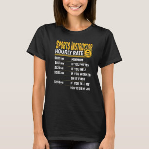 Camiseta Taxa horária do instrutor de esportes Professor tr