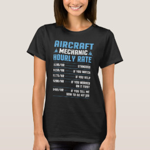 Camiseta Taxa horária do mecânico de aeronaves - Avião