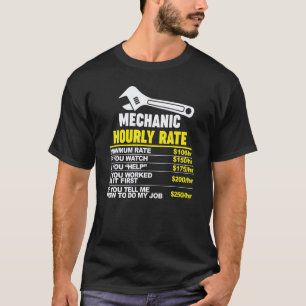 Camiseta Taxa horária do mecânico de garagem